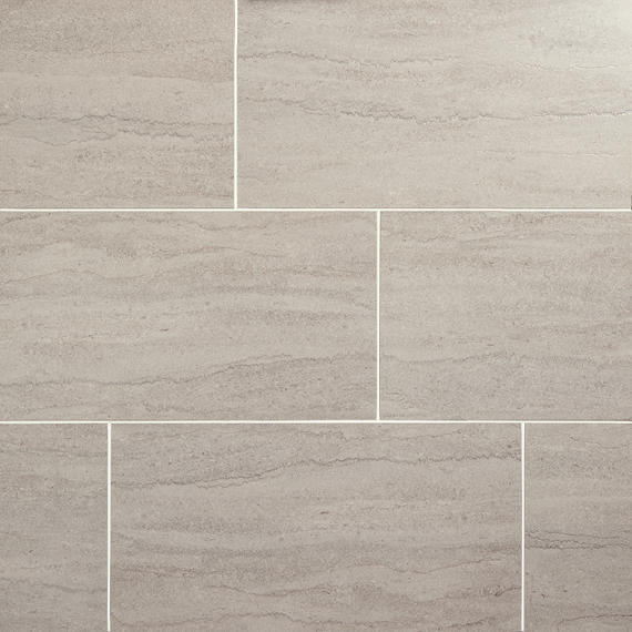 24x48 Haddonstone Medium Veining Stepwise Stone-Look Matte Smooth Porcelain Tile Horizon Taupe