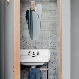 Soft Gray - 2x6 Rice Leaf Patterned Mixed-Color Glossy Smooth Porcelain Tile