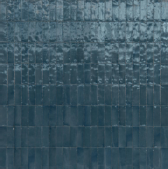 2x6 Rice Natural Natural-Look Glossy Smooth Porcelain Tile Slate Blue
