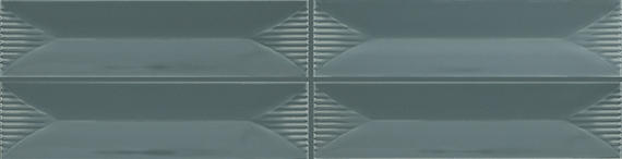 2x8 Color Story Pinstripes Natural Solid-Color Glossy 3D-Geometric Wave Crest Ceramic Tile Slate Teal