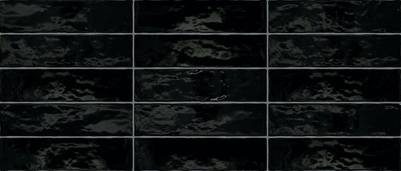 3x12 Zellige Neo Handcrafted Mixed-Color Glossy Smooth Ceramic Tile Dark Gray