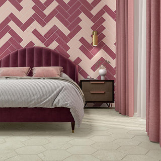 Berry Red - 4x12 Stencil Natural Solid-Color Matte Smooth Porcelain Tile