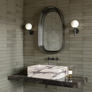 Muted Green - 3.5x15 Terramater Natural Solid-Color Glossy Smooth Porcelain Tile