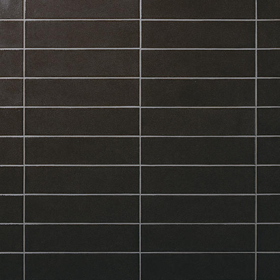31/2x15 Terramater Natural Solid-Color Glossy Smooth Porcelain Tile Dark Gray