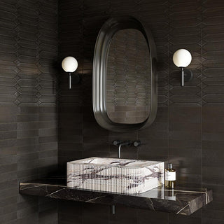 Dark Gray - 3.5x15 Terramater Natural Solid-Color Glossy Smooth Porcelain Tile