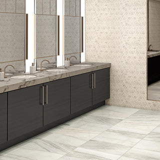 Beige Marble - 12x10 Fonte Hexagon Trident Mosaic Marble-Look Honed Natural Marble Tile