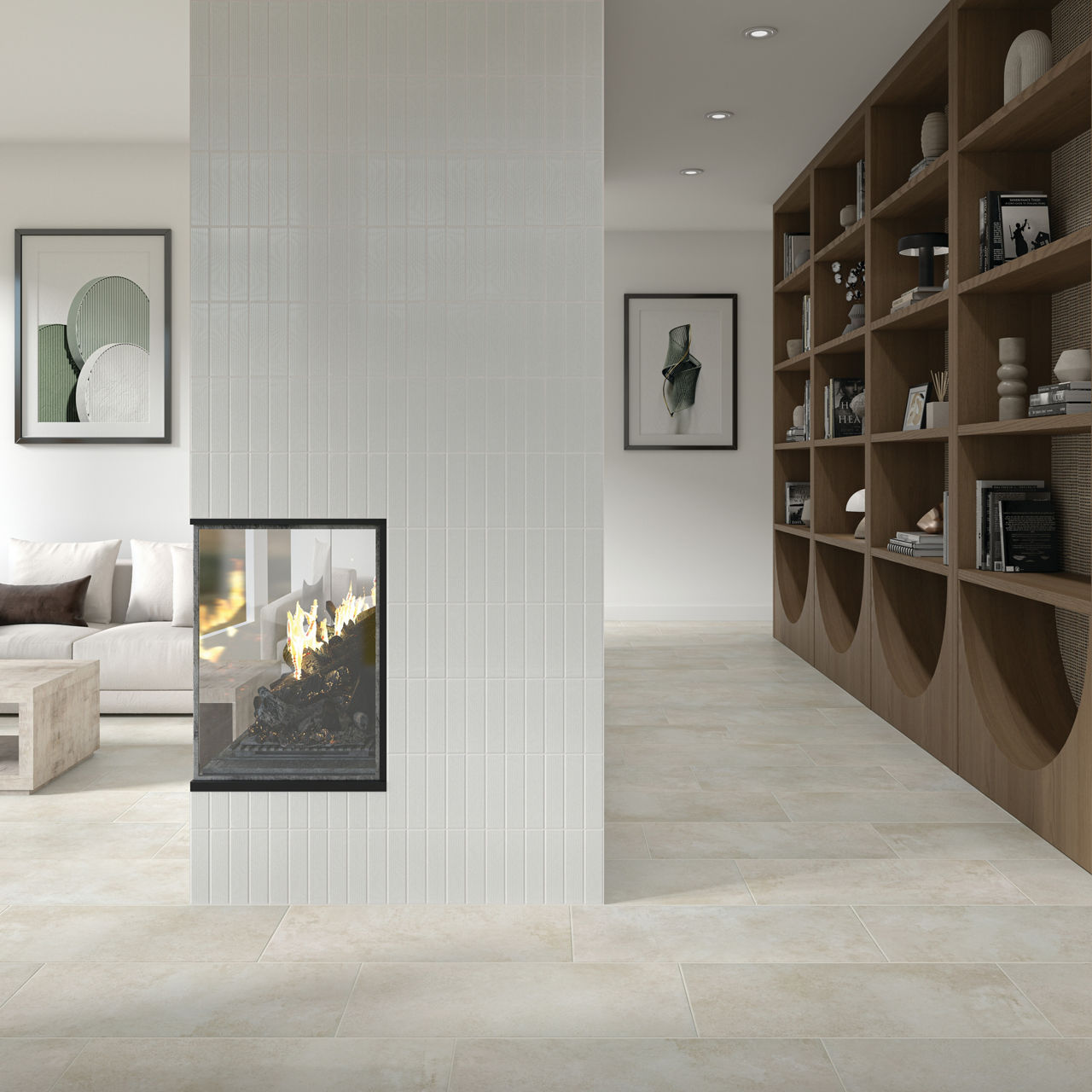 1/2x12 Color Story Pinstripes Jolly Solid-Color Glossy Wavy Ceramic Tile