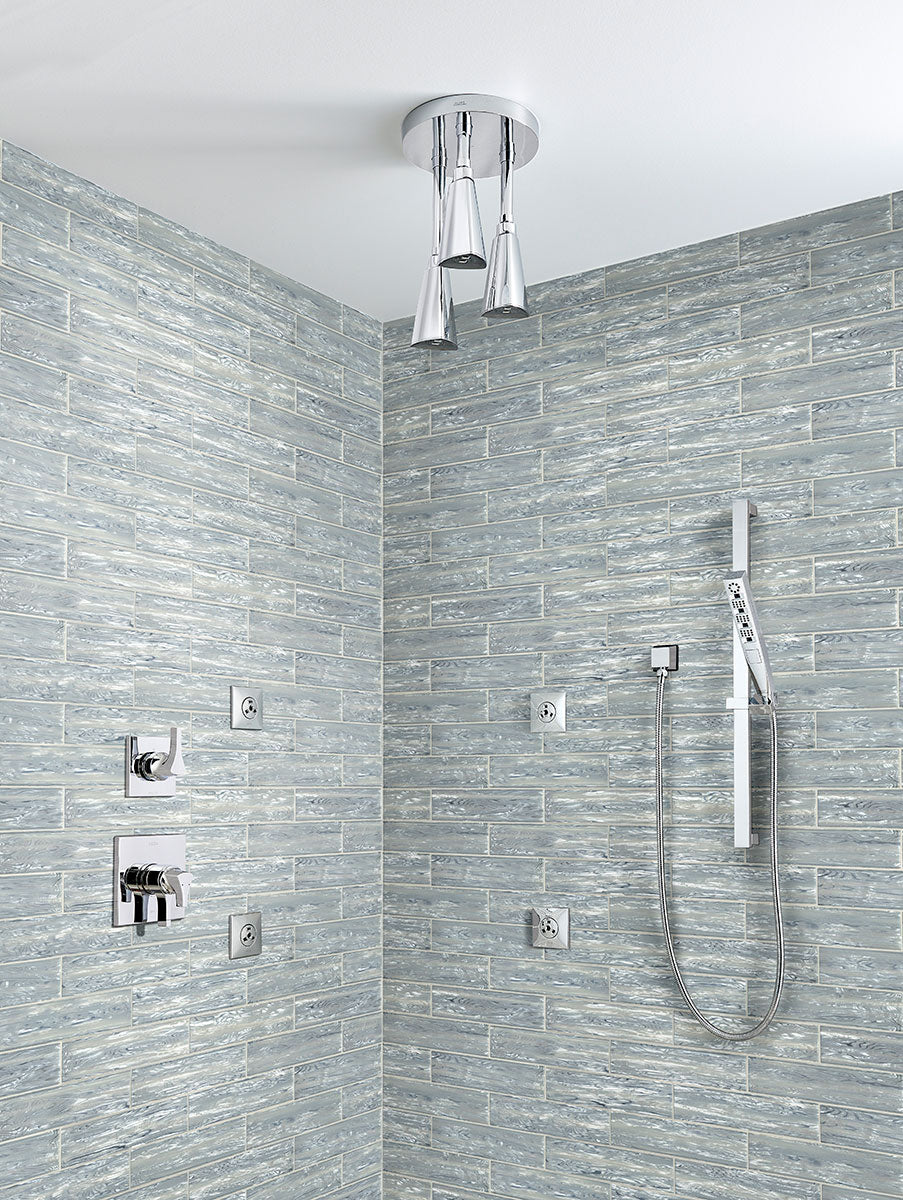 3x12 Chilcott Patterned Metallic-Look Glossy Wavy Glass Tile