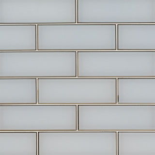 Light Gray - 4x12 Ice Patterned Solid-Color Matte Beveled Glass Tile