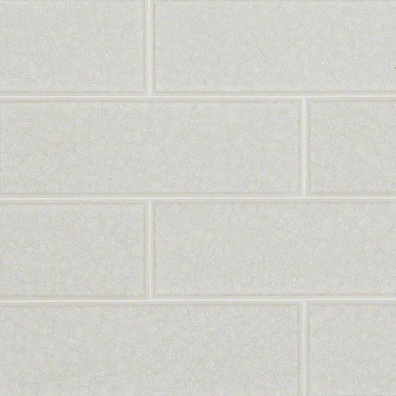 3x9 Frosted Patterned Solid-Color Glossy Textured Glass Tile Light Gray