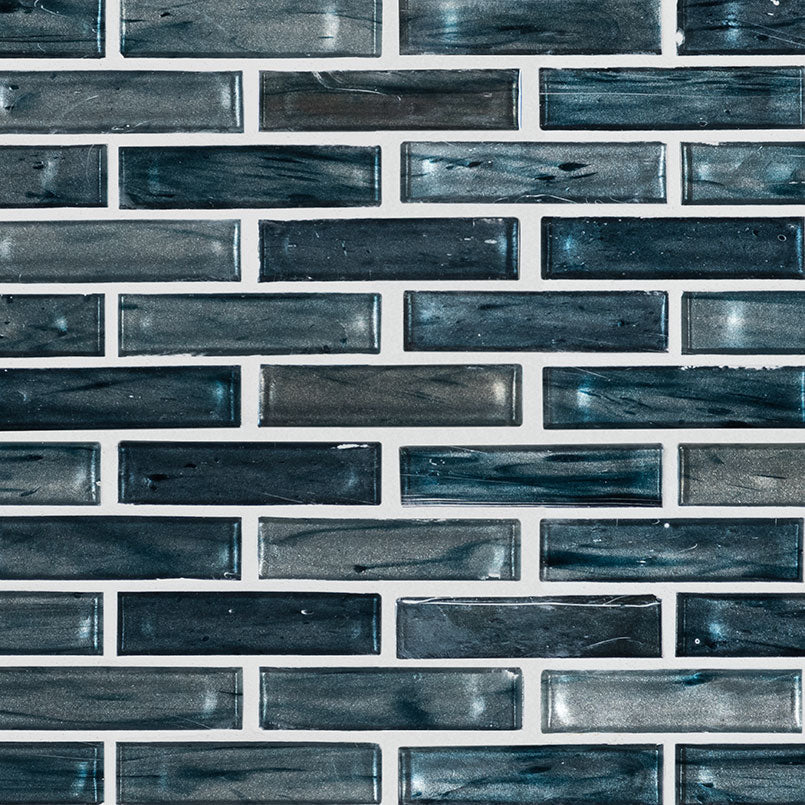 1x4 Oasis Mosaic Metallic-Look Glossy Smooth Glass Tile
