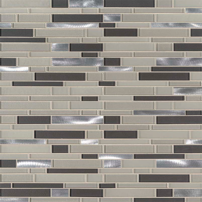 12x12 Urbanka Mosaic Metallic-Look Glossy Textured Glass Tile