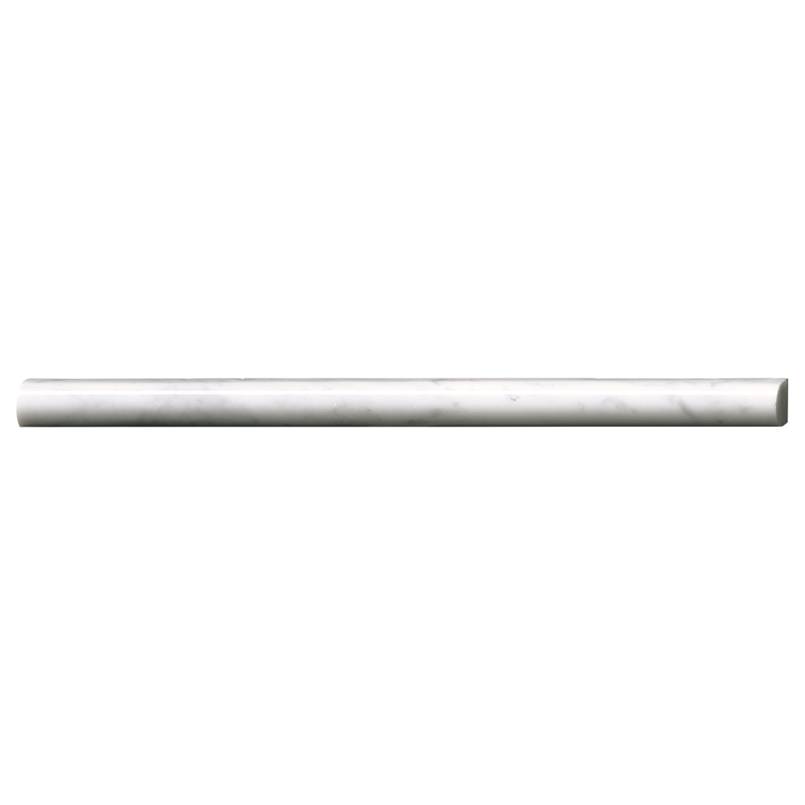 3/4x12 Carrara Rhombus Pencil Moulding Polished Smooth Marble Tile
