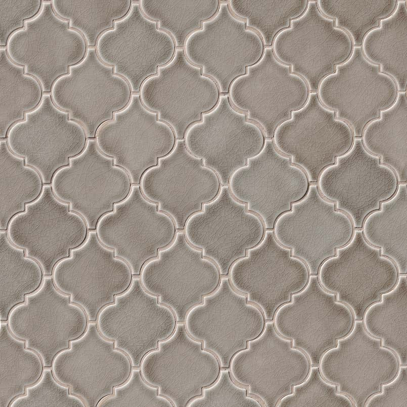 12x12 Dove Arabesque Mosaic Natural-Look Glossy Textured Ceramic Tile