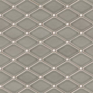 Taupe Gray - 12x12 Dove Diamond Mosaic Natural-Look Glossy Textured Ceramic Tile