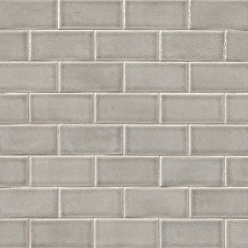 3x6 Dove Natural-Look Glossy Textured Ceramic Tile