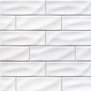 Bright White - 4x12 Whisper Natural-Look Matte Undulated Ceramic Tile