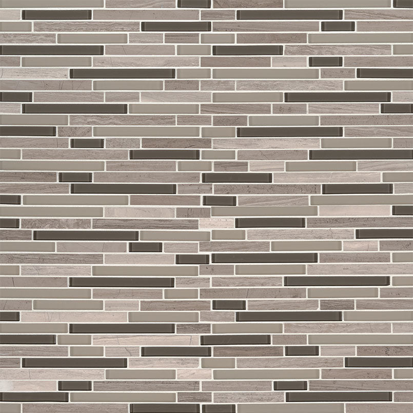12x12 Modello Mosaic Wood-Look Matte Smooth Porcelain & Glass Tile