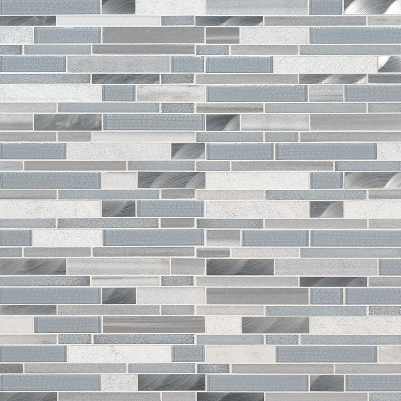 12x12 Harlow Mosaic Marble-Look Matte Textured Porcelain & Glass Tile