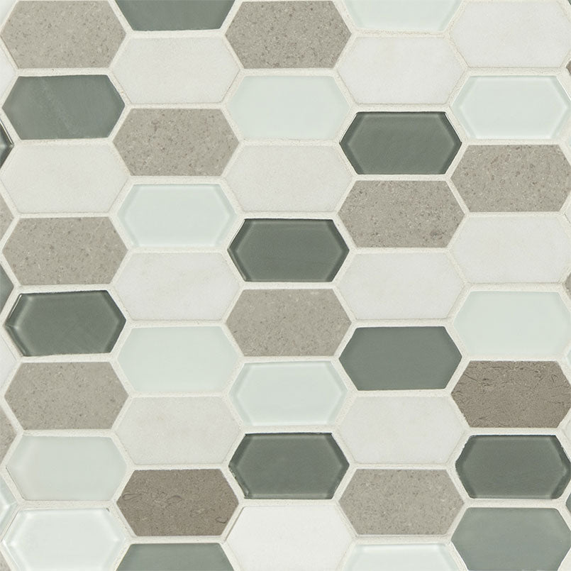 12x12 Lascari Picket Mosaic Natural-Look Matte Textured Porcelain & Glass Tile
