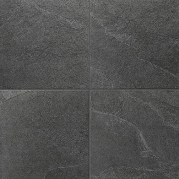 24x24 Constant Natural Stone-Look Matte Gritty Porcelain Tile Charcoal Gray