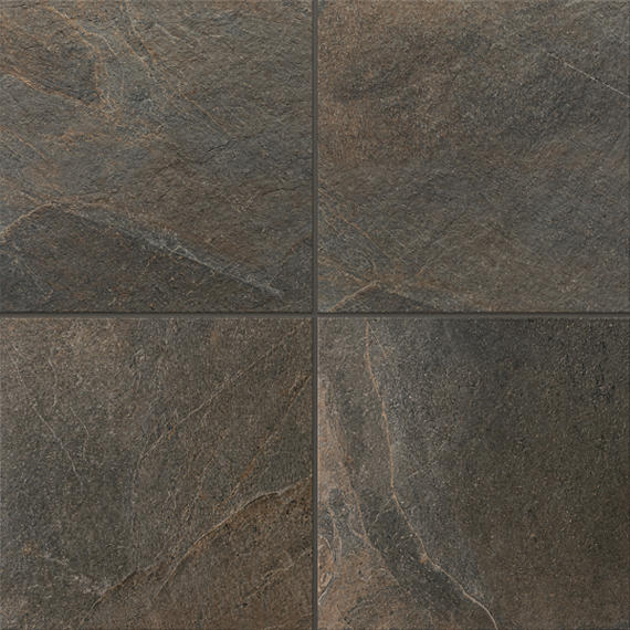 24x24 Constant Natural Stone-Look Matte Gritty Porcelain Tile Deep Brown
