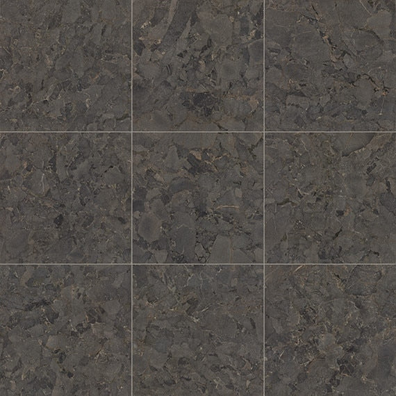 24x24 Forgehaus Linear Natural Stone-Look Matte Smooth Porcelain Tile Dark Charcoal