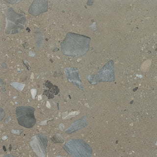 Taupe Brown - 24x24 Sand And Stone Fragment Shard Natural Stone-Look Matte Smooth Porcelain Tile