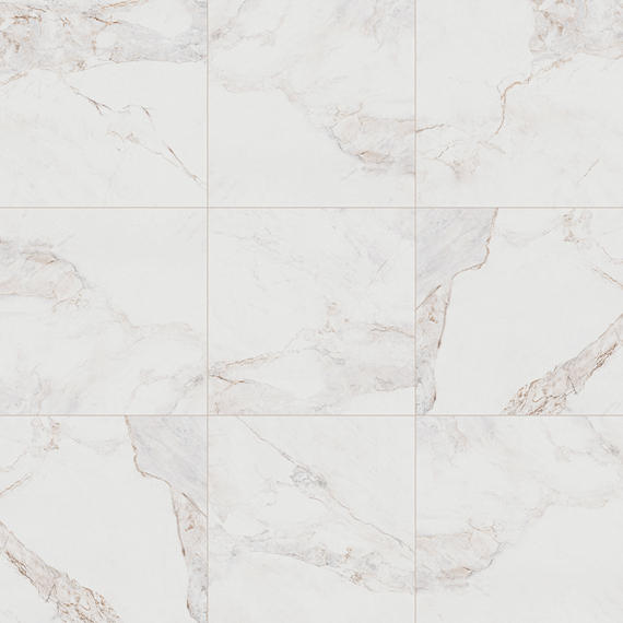 33x33 Vanserra Natural Marble-Look Polished Smooth Porcelain Tile White Gray