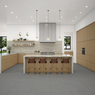 Medium Gray - 33x33 Merchant Natural Concrete-Look Matte Smooth Porcelain Tile