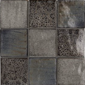 3x3 Empyrean Mosaic Solid-Color Glossy Smooth Ceramic Tile Cool Slate