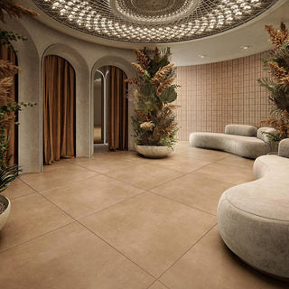 Suede Tan - 24x48 Crafthouse Natural Concrete-Look Matte Smooth Porcelain Tile