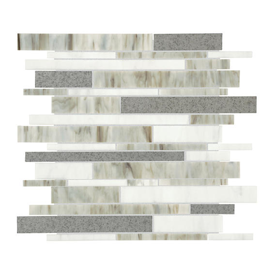 12x14 Stone Theory Mosaic Stone-Look Matte Smooth Porcelain Tile Cream White