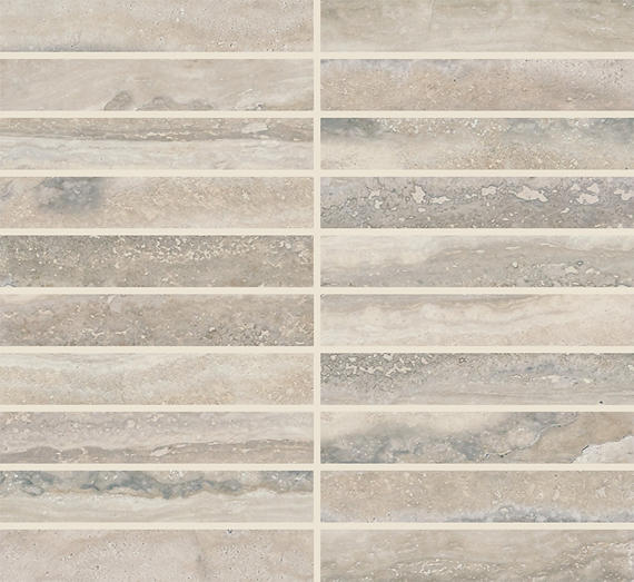 1x6 Calligo Stacked Mosaic Stone-Look Matte Smooth Porcelain Tile Nimbus Gray