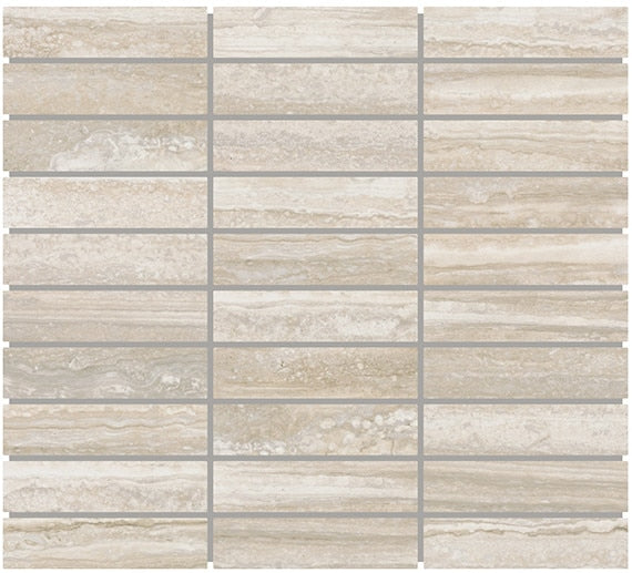 1x4 Reservorio Mosaic Stone-Look Matte Smooth Porcelain Tile Beige