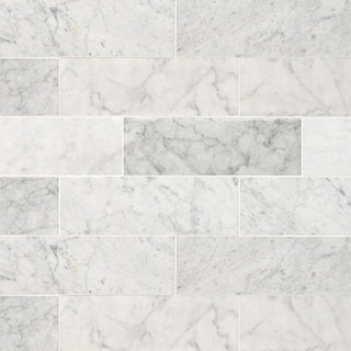 Soft Gray - 4x12 Carrara Natural-Look Honed Smooth Marble Tile