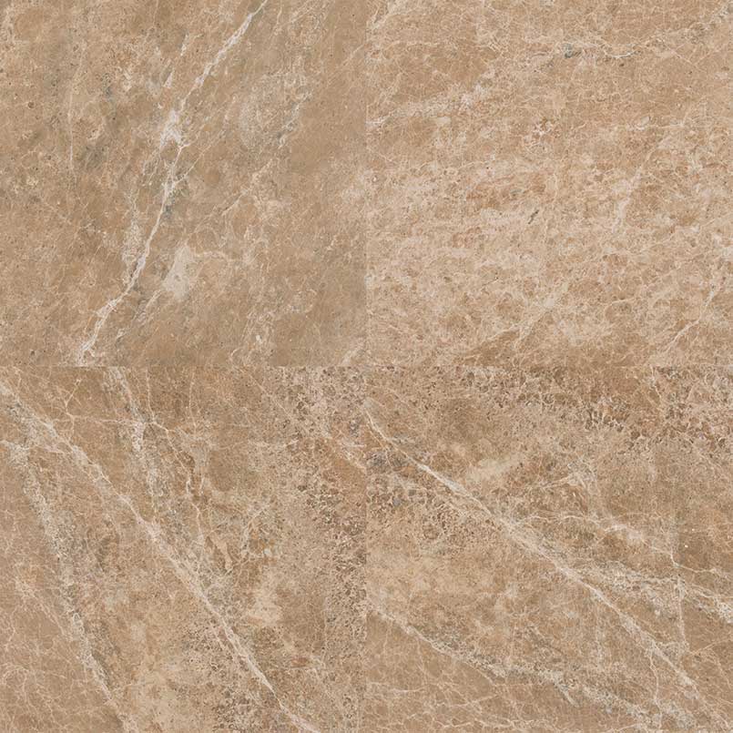 18x18 Emperador Natural-Look Polished Smooth Marble Tile Light Brown