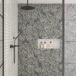 Coastal Gray - 12x10 Pebble Oasis Hexagon Triangle Mosaic Natural-Look Tumbled Natural Pebble Tile