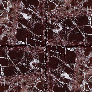 Reddish Brown - 12x12 Rosso Stone-Look Polished Textured Marble Tile