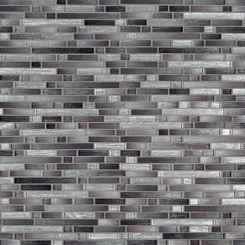 12x12 Akaya Mosaic Metallic-Look Glossy Smooth Glass Tile