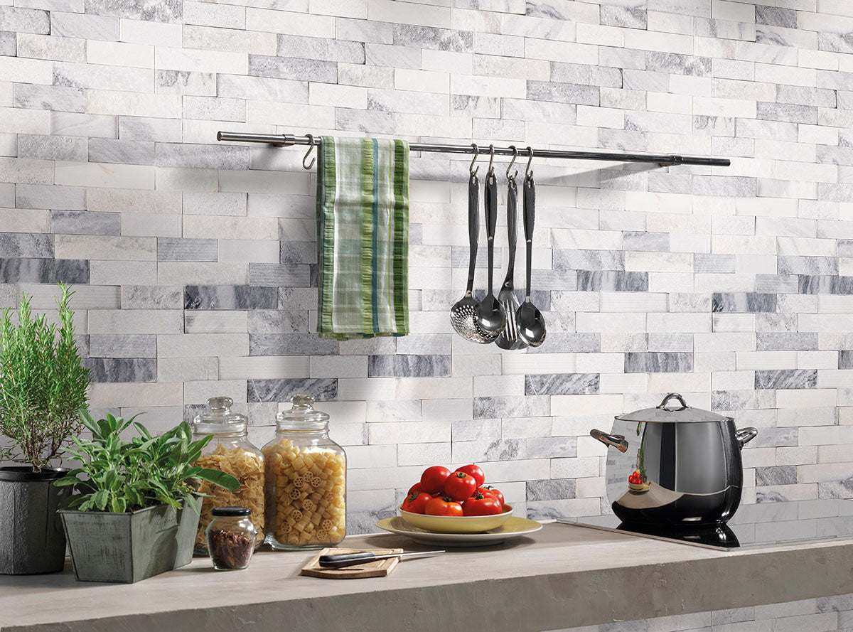 6x24 Alaska Natural-Look Matte Split-Face Marble Tile