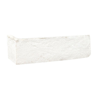 Chalk White - 2.25x10.75 Alpine Corner Subway Pattern Natural-Look Matte Rough Faux Brick Tile