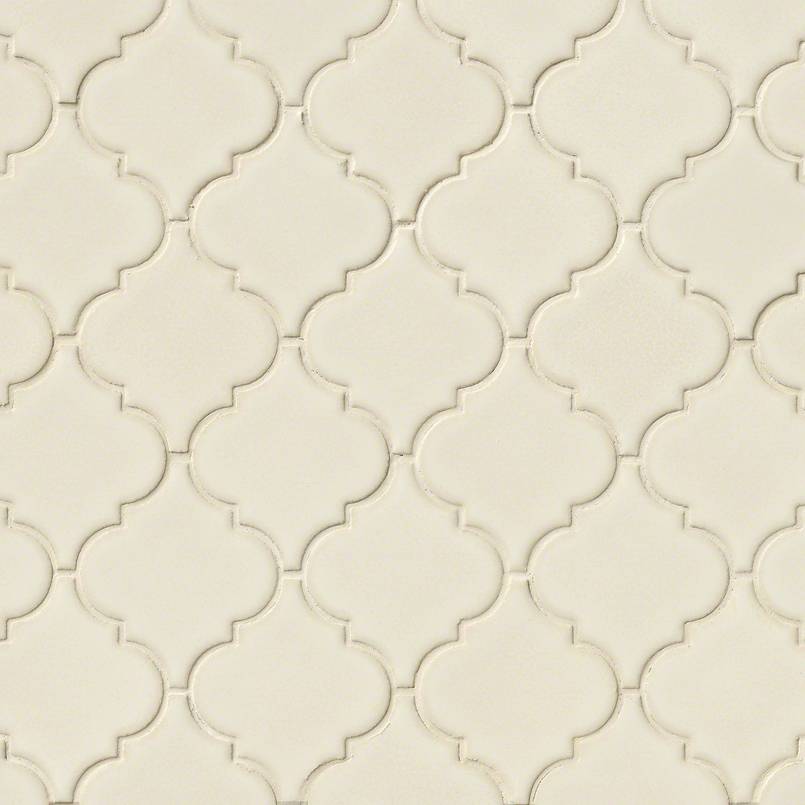 12x12 Antique Arabesque Mosaic Stone-Look Glossy Textured Ceramic Tile