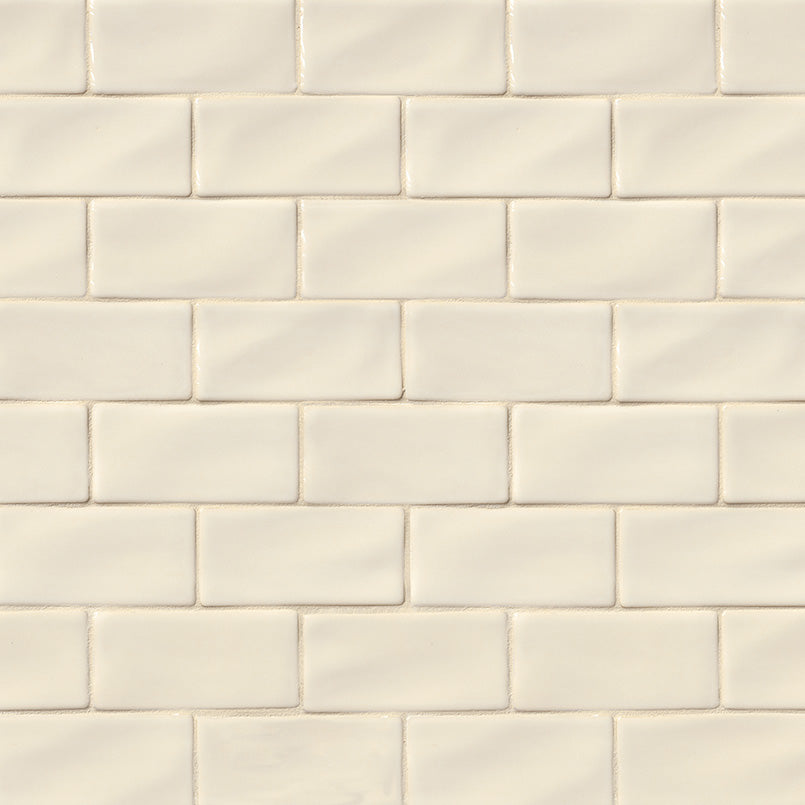 3x6 Antique Solid-Color Glossy Wavy Ceramic Tile