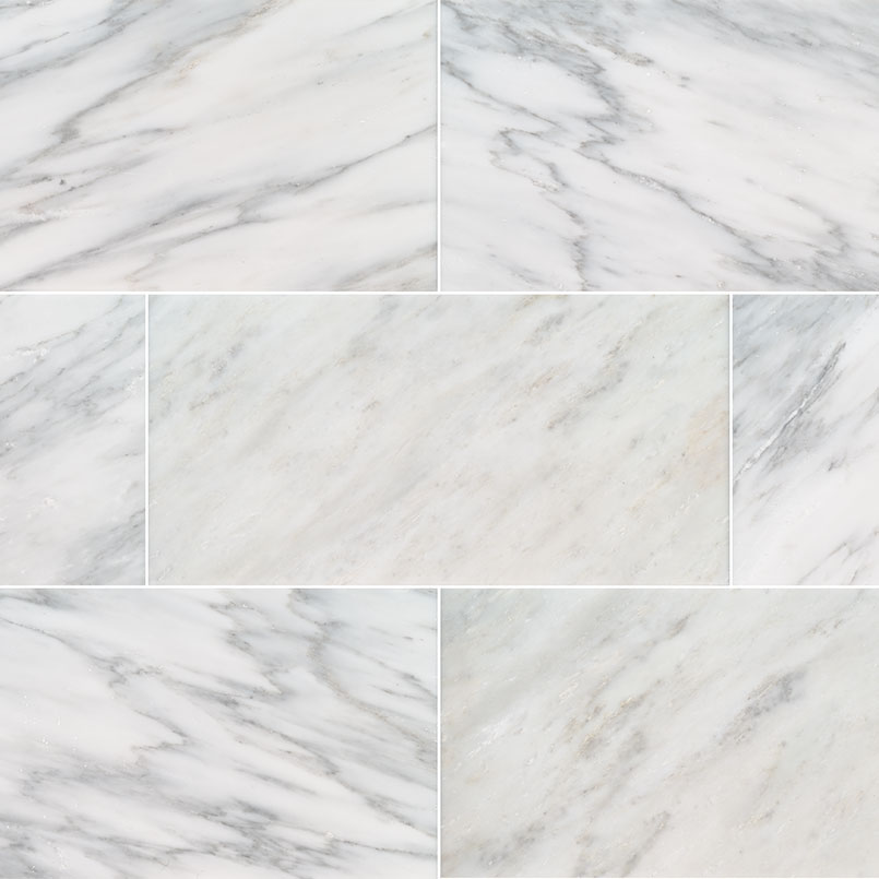 12x24 Arabescato Natural-Look Polished Smooth Marble Tile