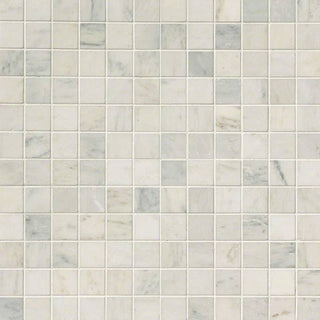 Soft Gray - 12x12 Arabescato Mosaic Stone-Look Honed Textured Marble Tile