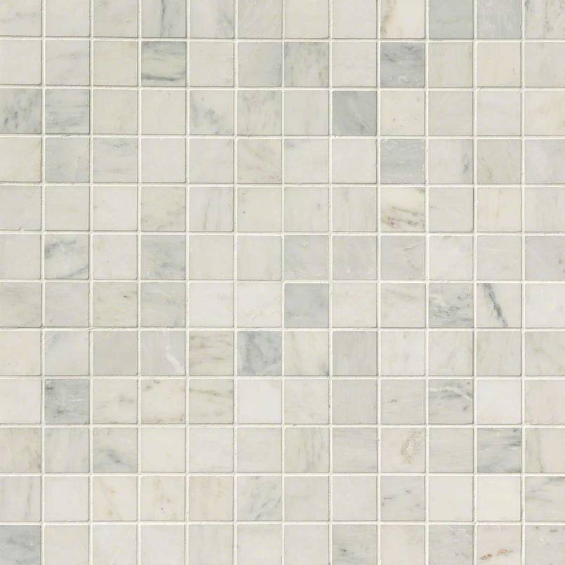 12x12 Arabescato Mosaic Stone-Look Honed Textured Marble Tile