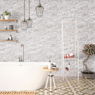 Soft Gray - 6x24 Arabescato Natural-Look Matte Textured Marble Tile