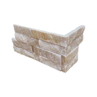 Warm Cream - 6x18 Arctic Natural-Look Matte Textured Quartzite Corner Tile