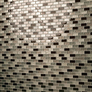 Brown Bronze - 1x2 Ayres Mosaic Metallic-Look Undulated Glossy Smooth Glass Tile